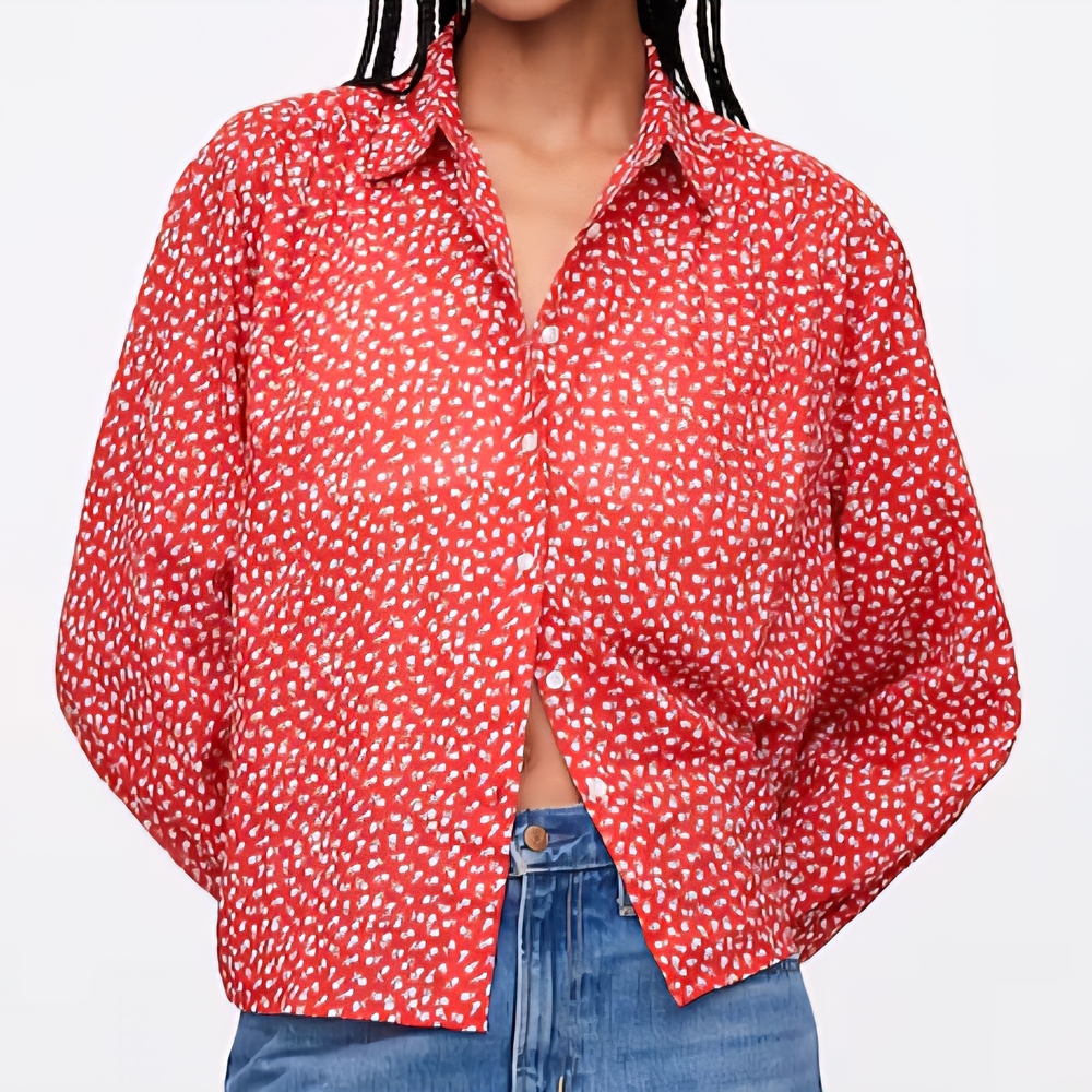 GAP Red and White Patterned Button Down Shirt